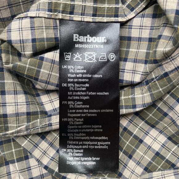 Barbour Lomond Tartan Shirt Sz XL Tan Brown Tailored Fit Button Up Collar Casual - Picture 10 of 10